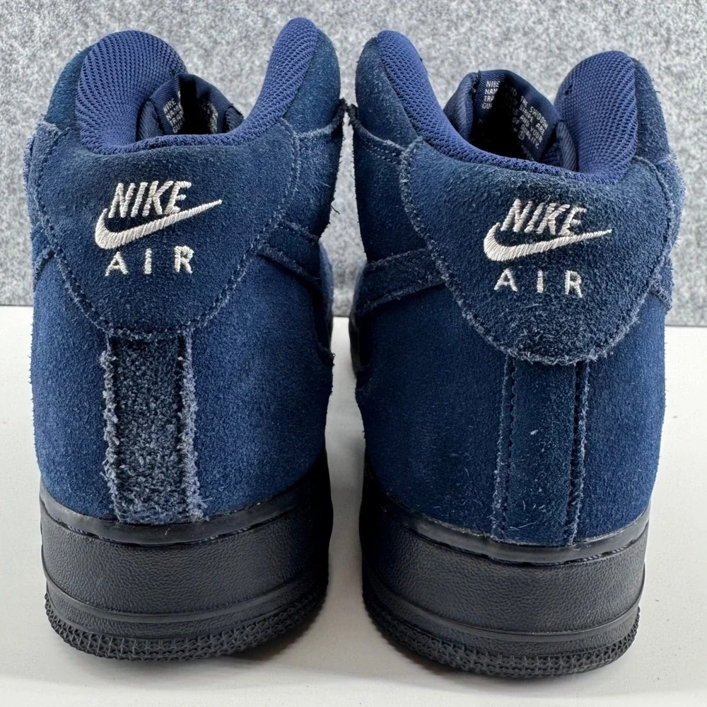 Nike Air Force 1 Mid Mens 10.5 Navy Blue Suede Sneakers 315123-410